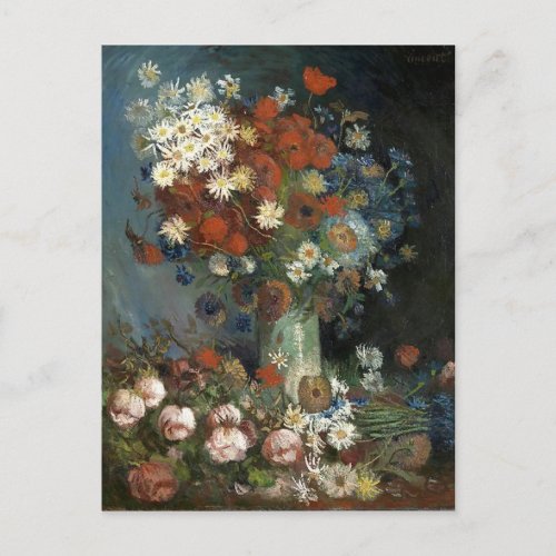 Van Gogh Still Life with Meadow Flowers and Roses Postcard