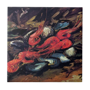Van Gogh - Still Life With Mussels And Shrimp Tile
