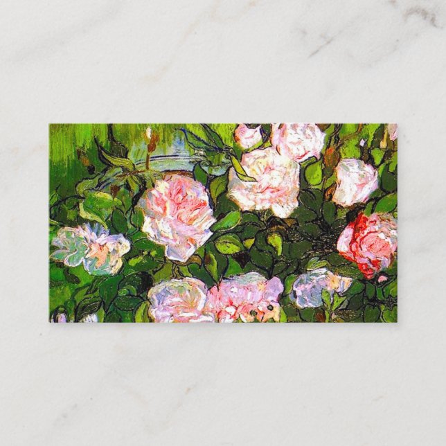 Van Gogh Still Life with Pink Roses Enclosure Card (Front)