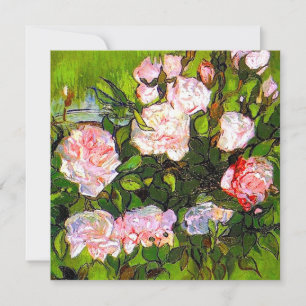 Van Gogh Still Life with Pink Roses Invitation