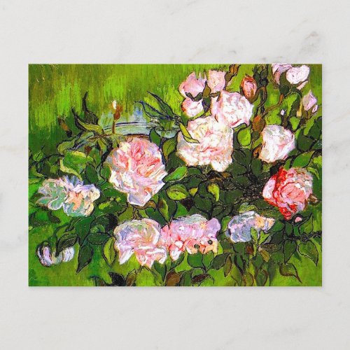 Van Gogh Still Life with Pink Roses Postcard