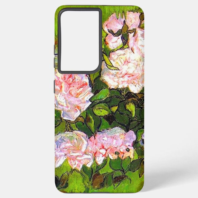 Van Gogh Still Life with Pink Roses Samsung Galaxy Case (Back)
