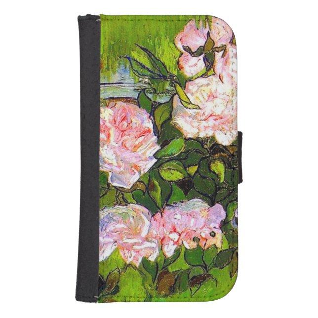 Van Gogh Still Life with Pink Roses Samsung Galaxy Wallet Case (Front)