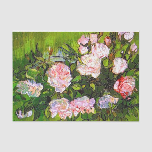 Van Gogh Still Life with Pink Roses Tissue Paper (Front)