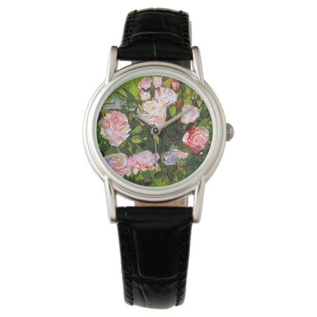 Van Gogh Still Life with Pink Roses Watch (Front)