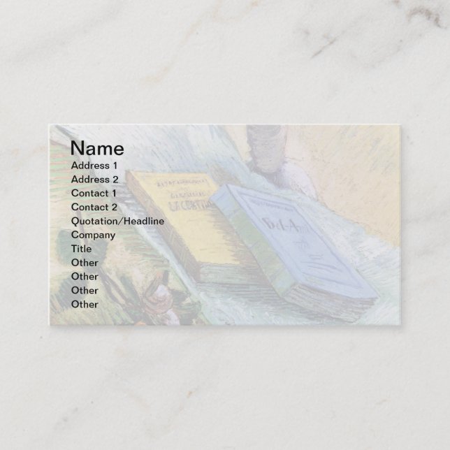 Van Gogh - Still Life With Plaster Statuette Business Card (Front)