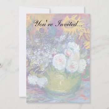 Van Gogh - Still Life With Roses And Sunflowers Invitation by ArtLoversCafe at Zazzle