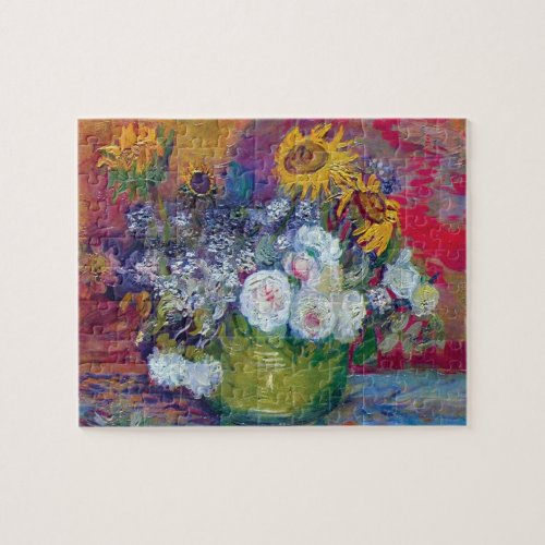 Van Gogh _ Still Life With Roses And Sunflowers Jigsaw Puzzle