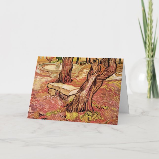 Van Gogh Stone Bench in Garden, St Paul Hospital Card (Front)