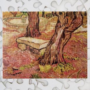 Van Gogh Stone Bench in Garden, St Paul Hospital Jigsaw Puzzle