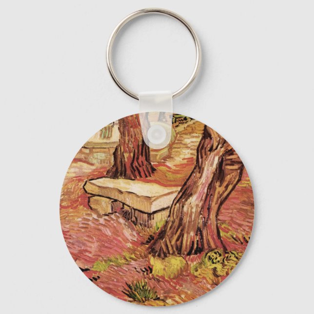 Van Gogh Stone Bench in Garden, St Paul Hospital Keychain (Front)