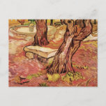 Van Gogh Stone Bench in Garden, St Paul Hospital Postcard<br><div class="desc">The Stone Bench in the Garden of Saint-Paul Hospital by Vincent van Gogh is a vintage fine art post impressionism still life painting featuring a bench in the garden with trees and a fountain in the background. The autumn season brings a landscape of warm colors. About the artist: Vincent Willem...</div>