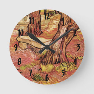 Van Gogh Stone Bench in Garden, St Paul Hospital Round Clock