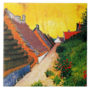 Van Gogh - Street in Saintes-Maries, vintage art Ceramic Tile