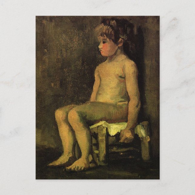 Van Gogh; Study of a Little Girl, Seated, Portrait Postcard (Front)