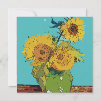 Van Gogh Style Abstract Sunflowers