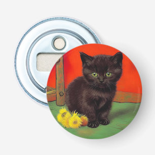 Van Gogh Style Black Cat Bottle Opener