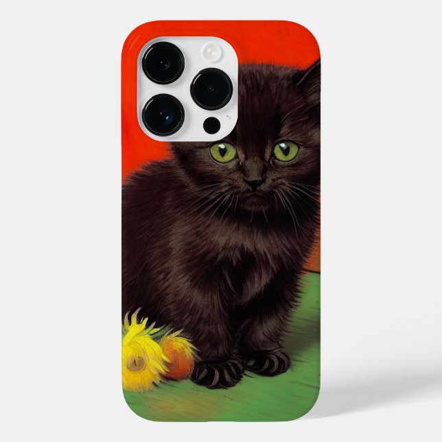 Van Gogh Style Black Cat Case-Mate iPhone Case (Back)