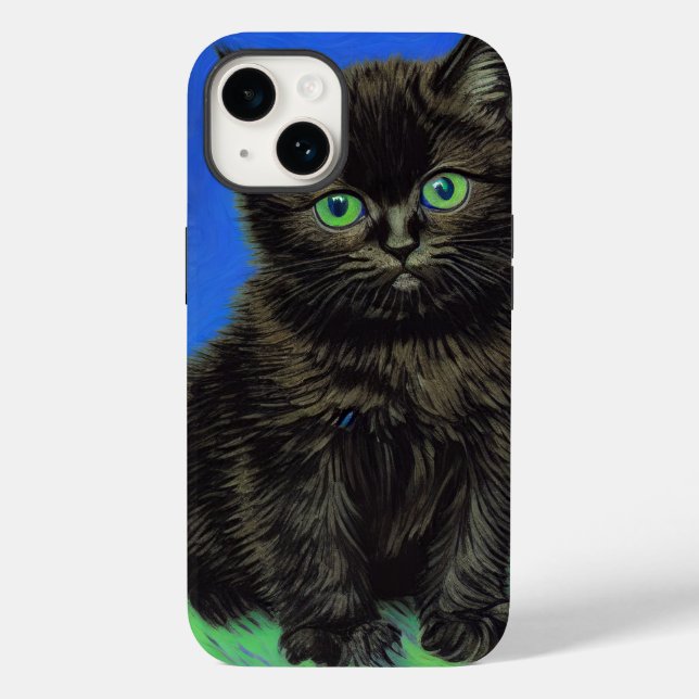 Van Gogh Style Black Kitten Case-Mate iPhone Case (Back)