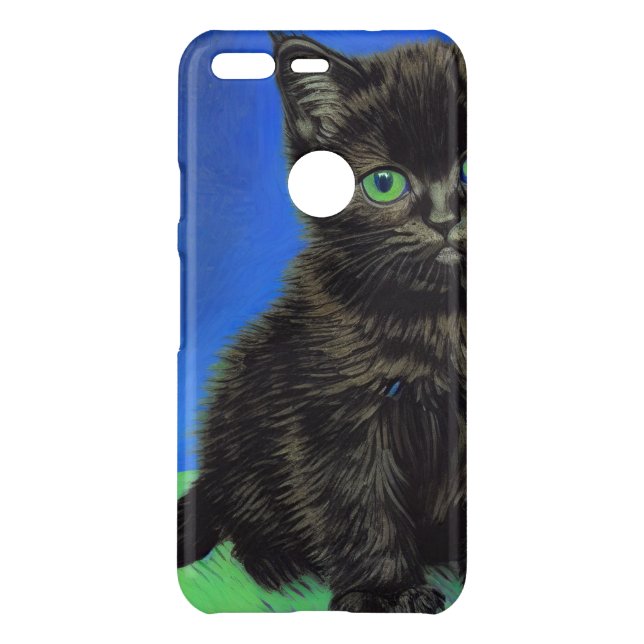 Van Gogh Style Black Kitten Uncommon Google Pixel Case (Back)