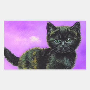 Van Gogh Style Cat Rectangular Sticker