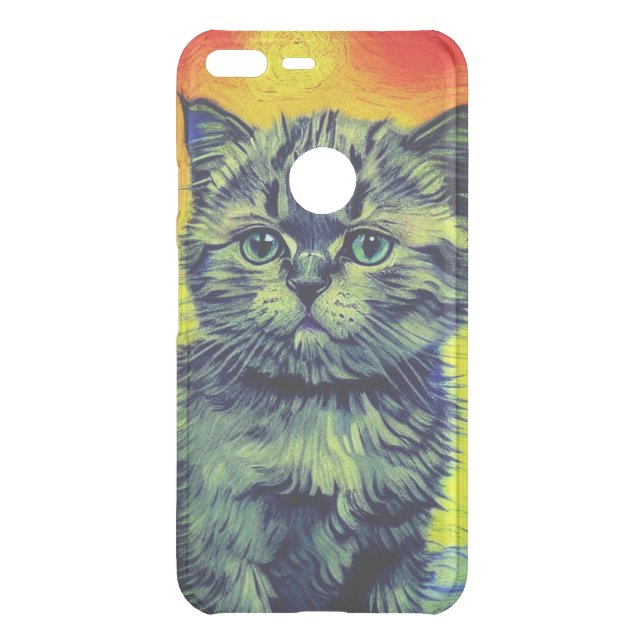 Van Gogh Style Cat Sunset Beach Uncommon Google Pixel XL Case (Back)