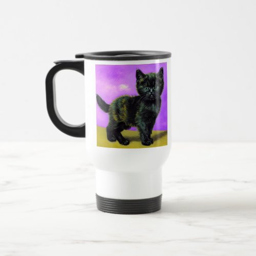 Van Gogh Style Cat Travel Mug