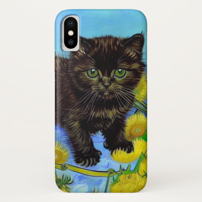 Van Gogh Style Cat with Sunflowers Case-Mate iPhone Case (Back)