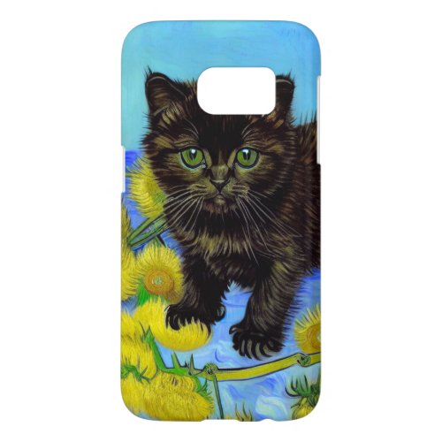 Van Gogh Style Cat with Sunflowers Samsung Galaxy S7 Case