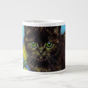 Van Gogh Style Cat with Sunflowers Giant Coffee Mug