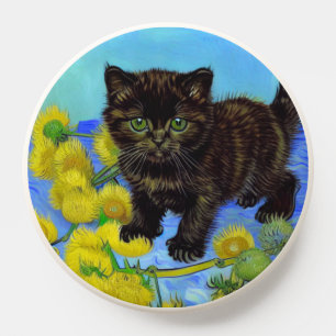 Van Gogh Style Cat with Sunflowers PopSocket