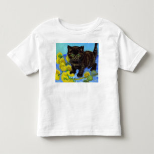 Van Gogh Style Cat with Sunflowers Toddler T-shirt