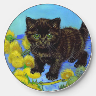 Van Gogh Style Cat with Sunflowers Wireless Charger