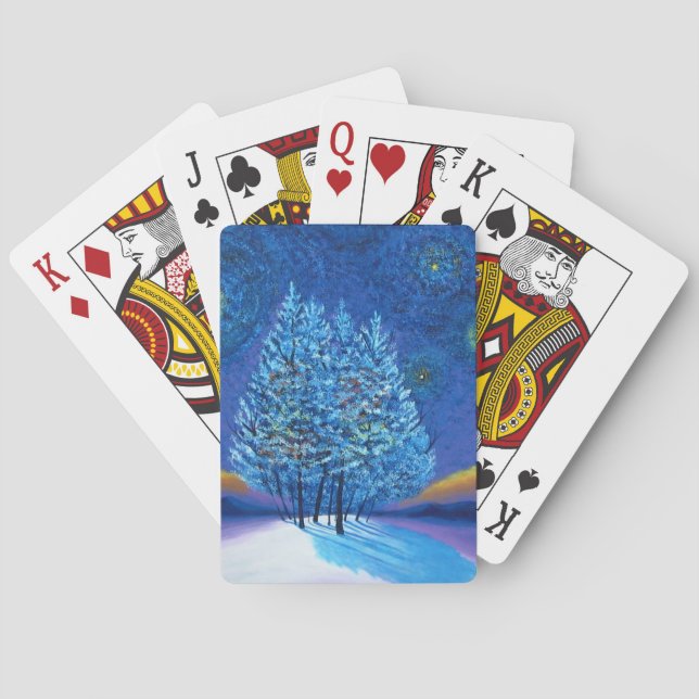 Van Gogh Style Christmas Poker Cards (Back)