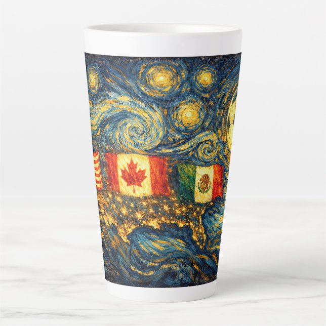 Van Gogh Style Fine Art Wall Art  USA MX CA Latte Mug (Front)