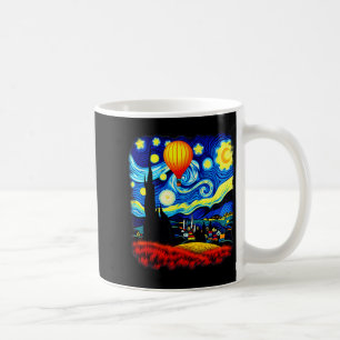 Van Gogh Style Hot Air Balloon Starry Night  Coffee Mug