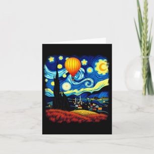 Van Gogh Style Hot Air Balloon Starry Night Long S Card