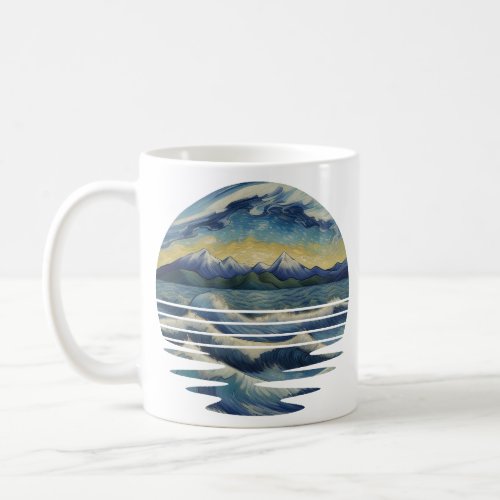 Van Gogh Style Paintings Set A sea At Sunset Coffee Mug