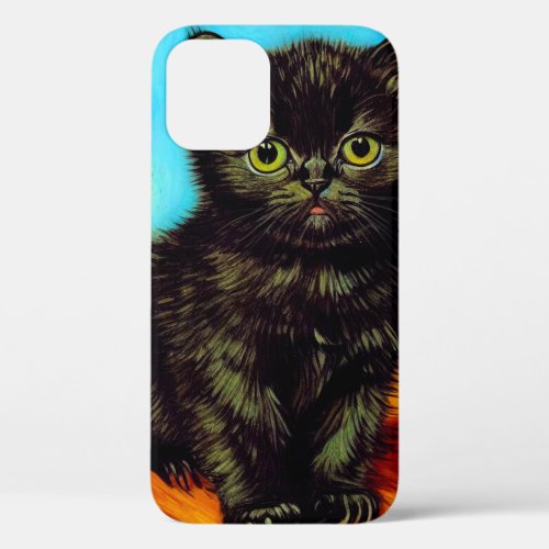 Van Gogh Style Pouting Kitten iPhone 12 Case