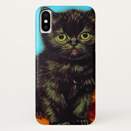 Van Gogh Style Pouting Kitten iPhone X Case