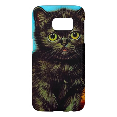 Van Gogh Style Pouting Kitten Samsung Galaxy S7 Case