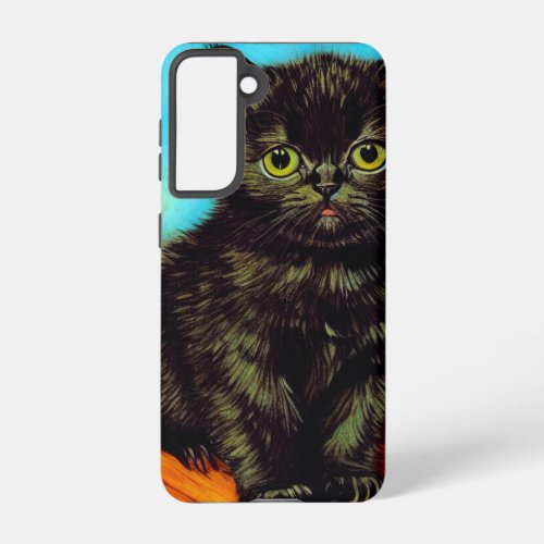 Van Gogh Style Pouting Kitten Samsung Galaxy S21 Case