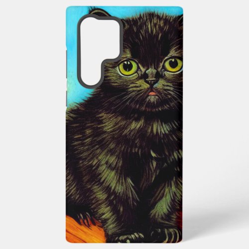 Van Gogh Style Pouting Kitten Samsung Galaxy S22 Ultra Case