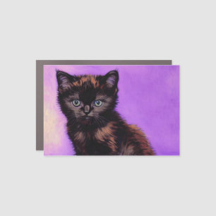 Van Gogh Style Purple Cat Car Magnet