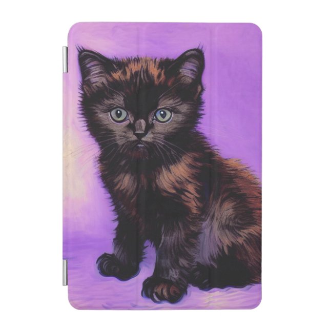 Van Gogh Style Purple Cat iPad Mini Cover (Front)