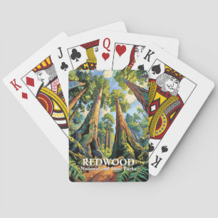 Van Gogh Style Redwoods National Park California Poker Cards