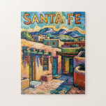 Van Gogh Style Santa Fe Travel Art with Adobe Home Jigsaw Puzzle<br><div class="desc">This Van Gogh-style Santa Fe travel painting captures the charm of adobe homes, chili ristras, and the Southwest landscape in expressive impressionist brushwork. Inspired by Vincent van Gogh and the colors of New Mexico, this vibrant yet retro-style art celebrates the spirit of Santa Fe's culture and heritage. Swirling skies, warm...</div>