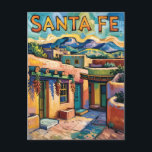 Van Gogh Style Santa Fe Travel Art with Adobe Home Postcard<br><div class="desc">This Van Gogh-style Santa Fe travel painting captures the charm of adobe homes, chili ristras, and the Southwest landscape in expressive impressionist brushwork. Inspired by Vincent van Gogh and the colors of New Mexico, this retro-style art celebrates the spirit of Santa Fe culture and heritage. Swirling skies, warm desert tones,...</div>