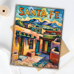Van Gogh Style Santa Fe Travel Art with Adobe Home Postcard<br><div class="desc">This Van Gogh-style Santa Fe travel painting captures the charm of adobe homes, chili ristras, and the Southwest landscape in expressive impressionist brushwork. Inspired by Vincent van Gogh and the colors of New Mexico, this retro-style art celebrates the spirit of Santa Fe culture and heritage. Swirling skies, warm desert tones,...</div>