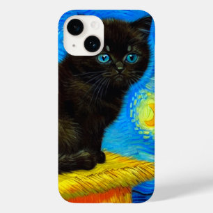Van Gogh Style Starry Night Cat Case-Mate iPhone 14 Case
